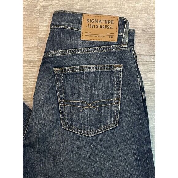 Levis Signature S51 Straight Mens Blue Denim Jeans 29 x 32 New - Picture 2 of 14